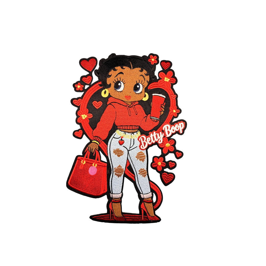 Red Betty & Hearts Large Patch