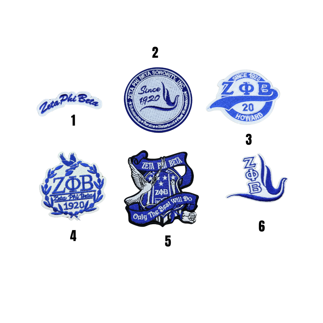 Zeta Statement Inspired Blue & White Small Patches -3