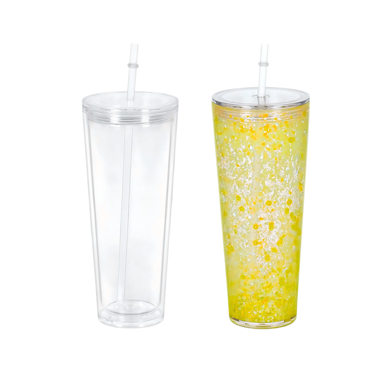 16oz & 24oz Acrylic Snow Globe Tumbler Cup