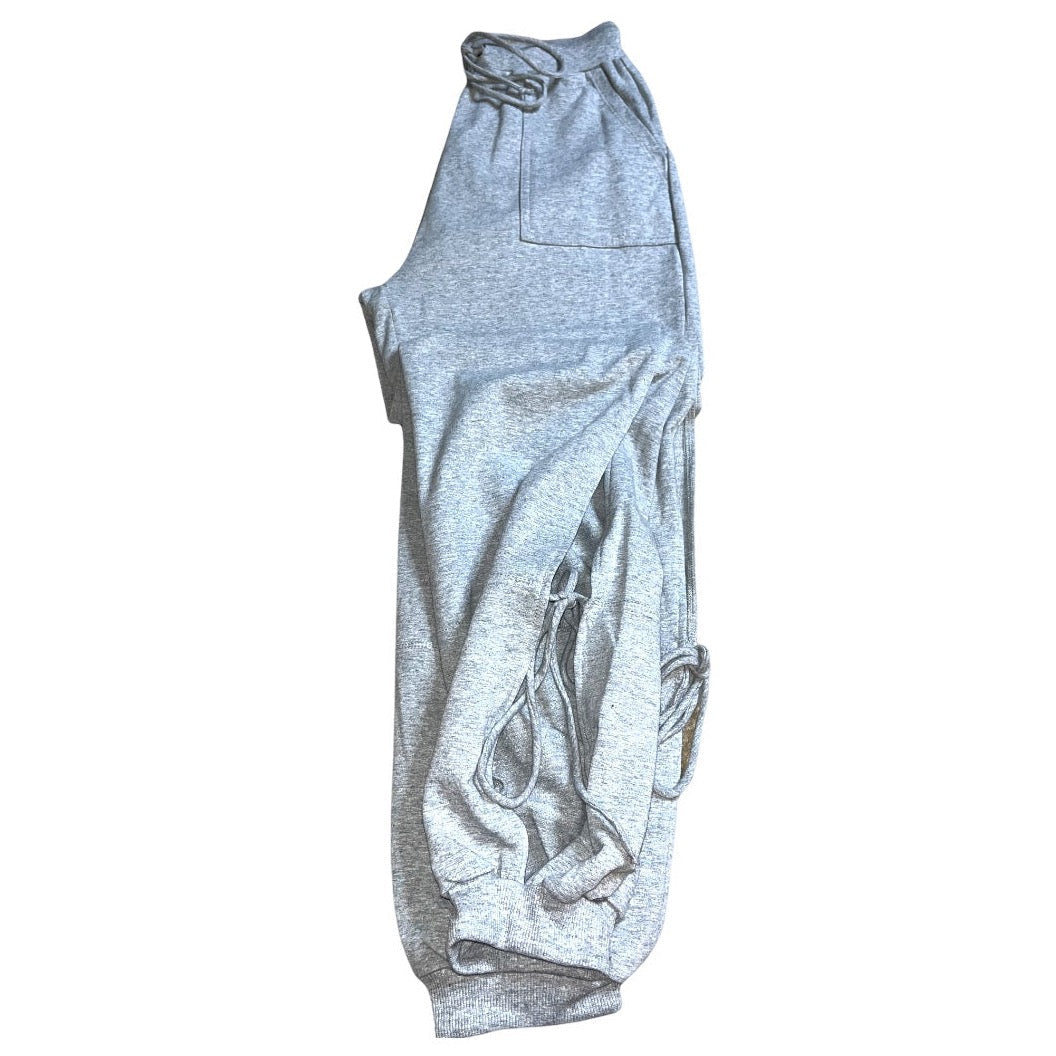 Ankle Lace Up Joggers - Black