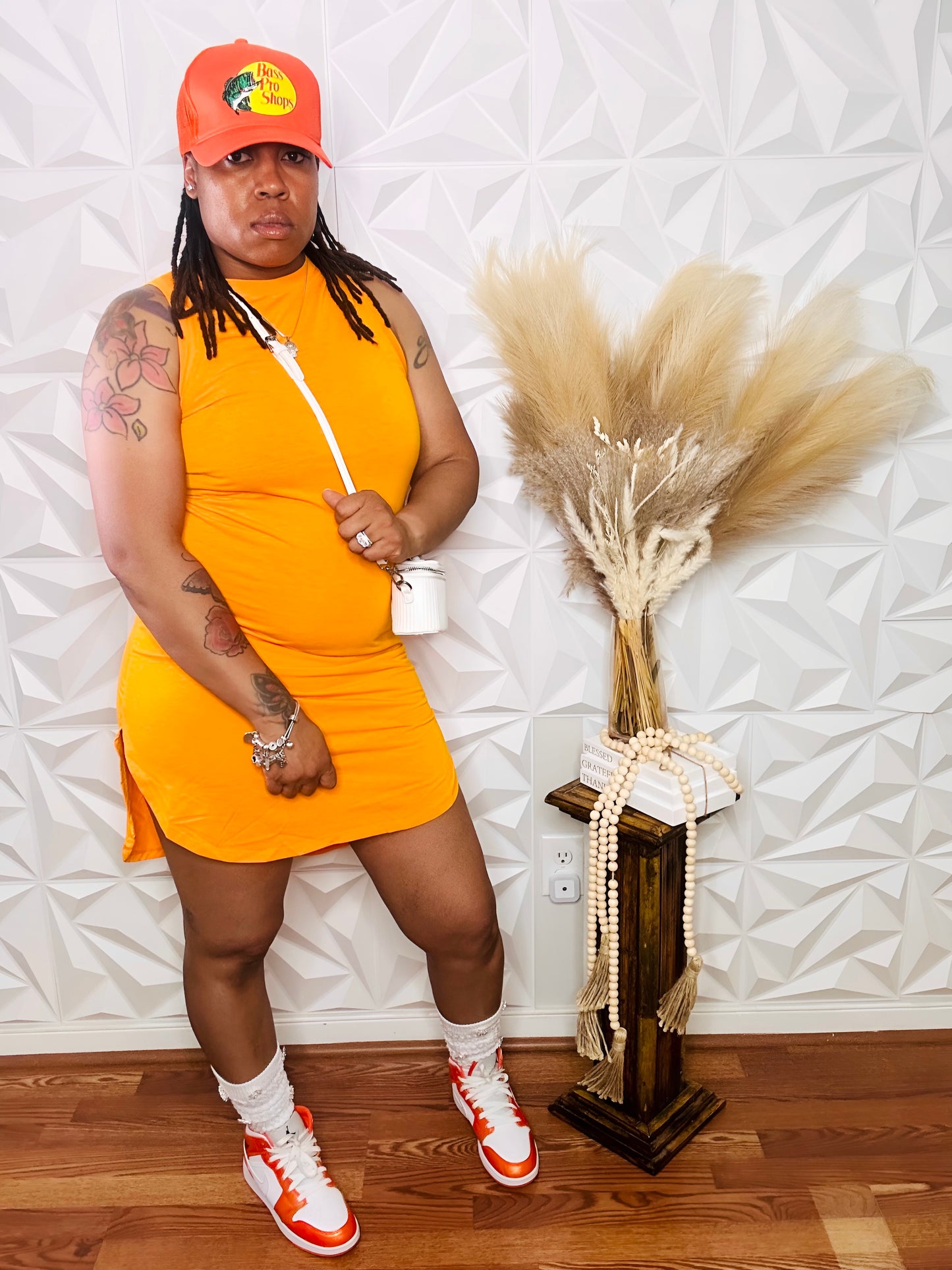 Don't Take Much Tunic Dress - Orange - Size Small Only