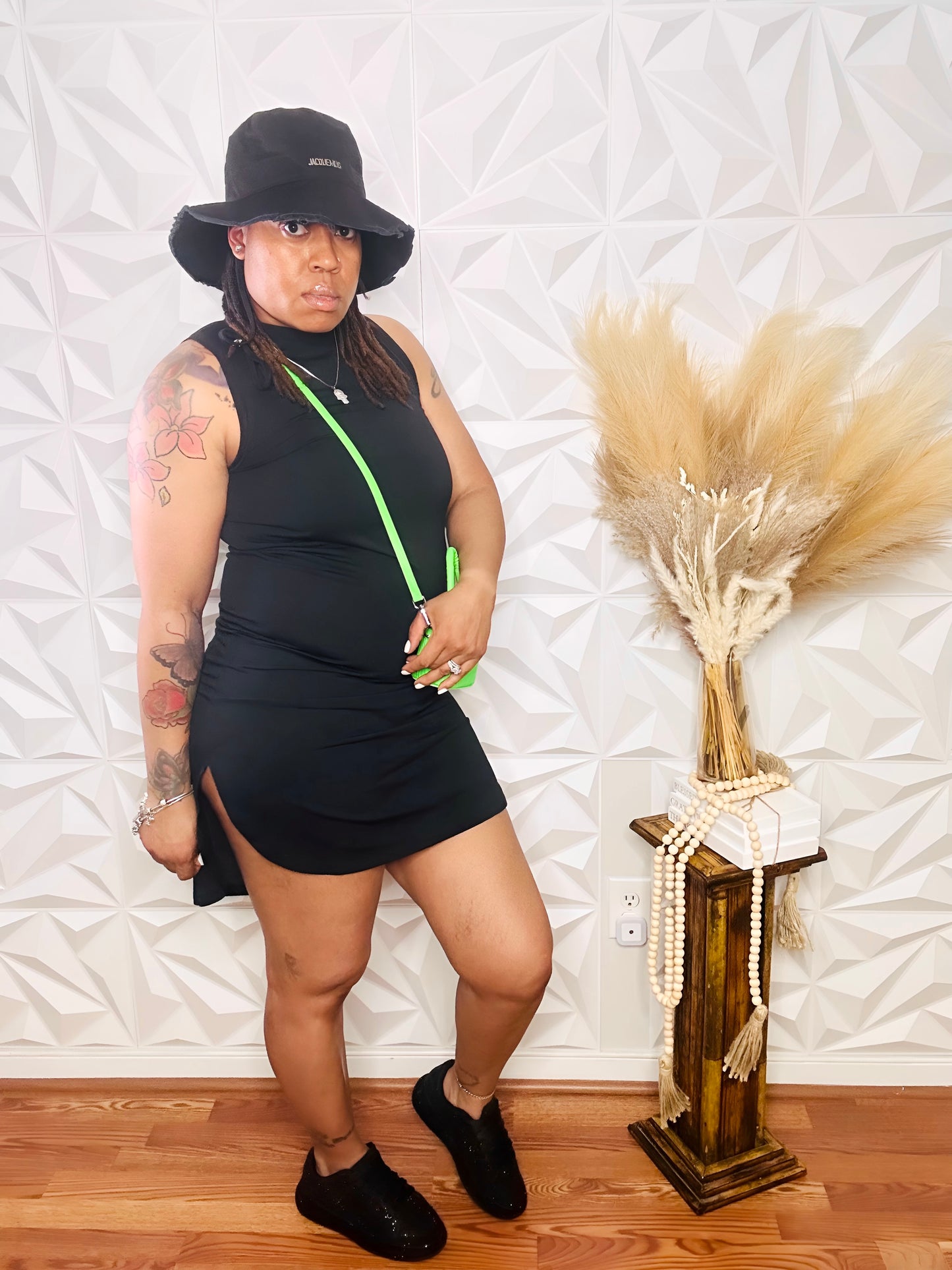 Don't Take Much Tunic Dress - Black - Size Small Only