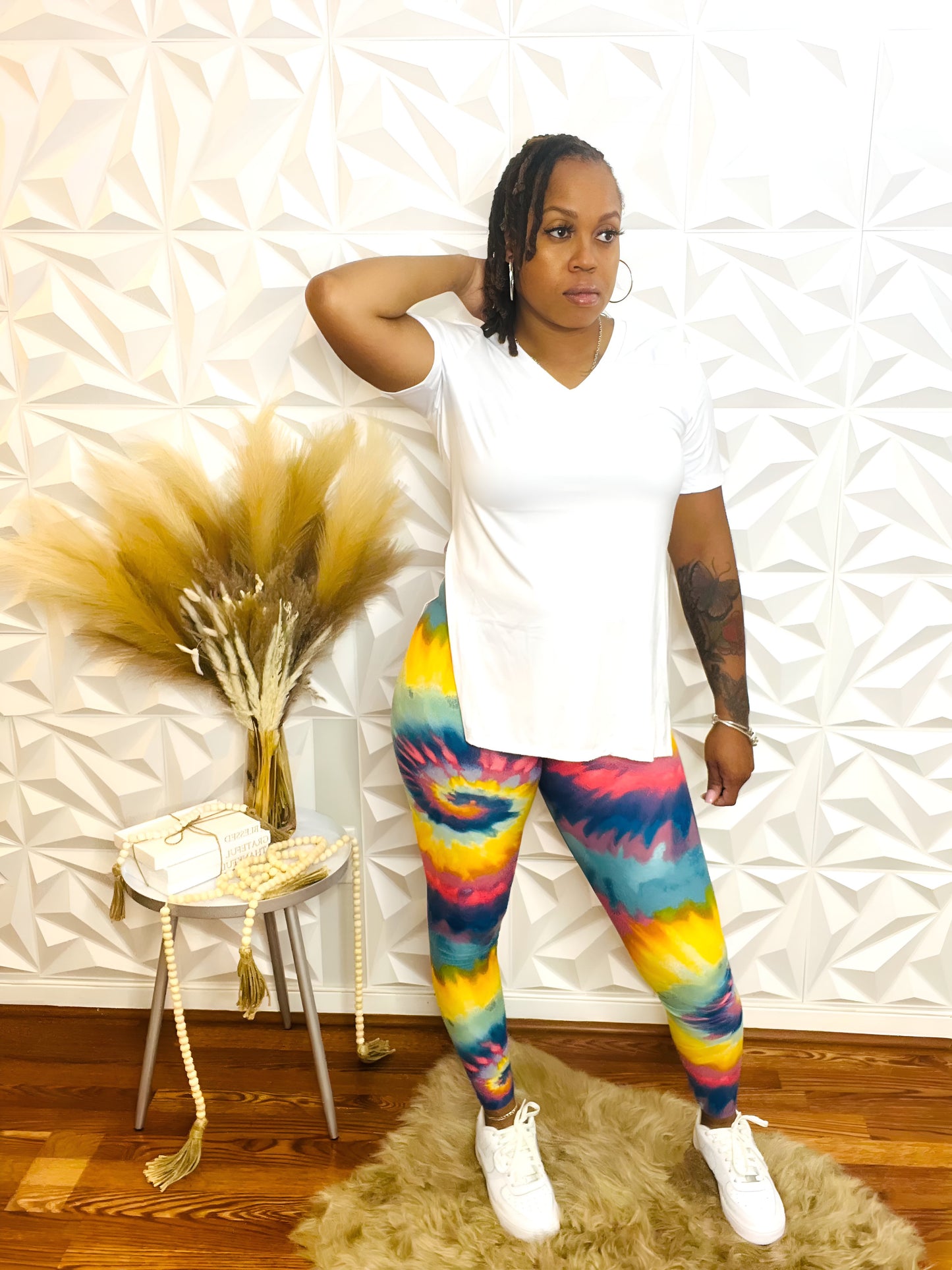 Rainbow Legging 2pc Set - White - Size M/L Only