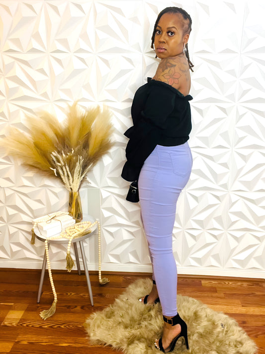 Super Stretch High Waist Jeans - Lilac