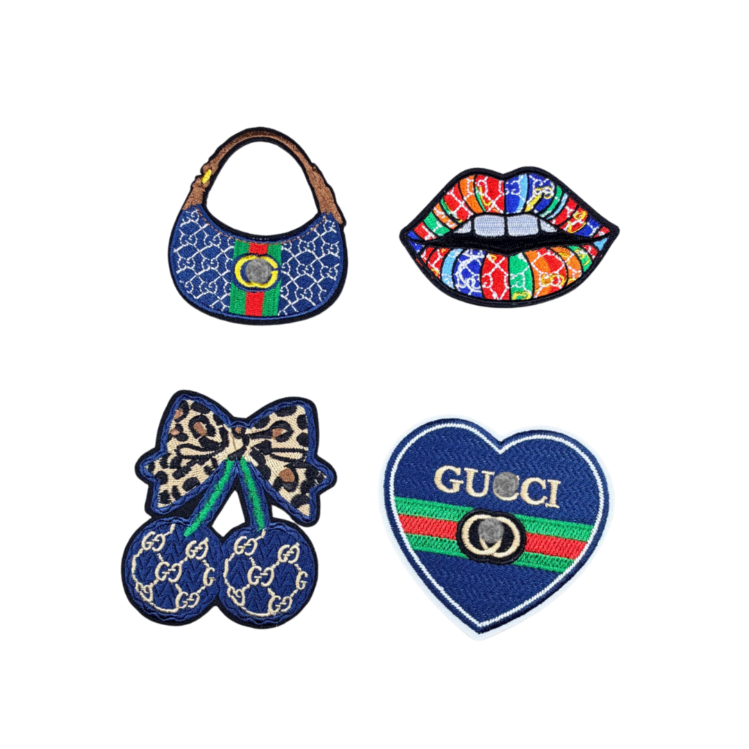 G Designer Inspired Denim Navy Blue Small Patches