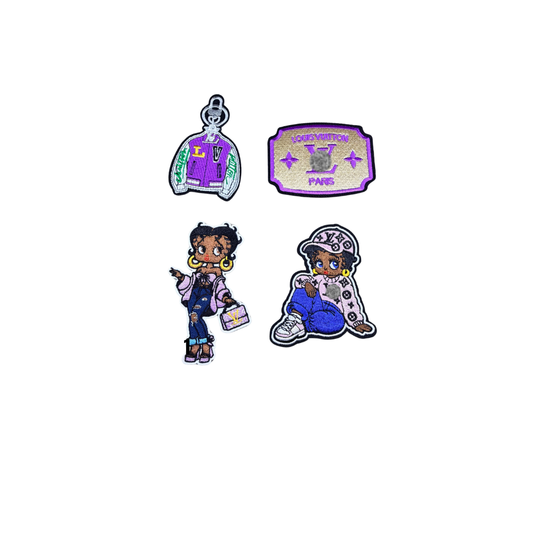 Lou** V Designer Inspired Purple Small Patch Collection