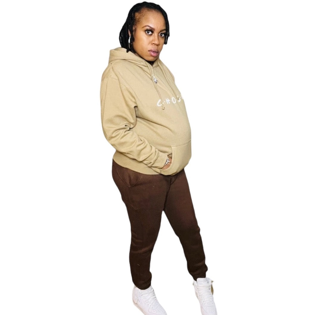 Relaxed Essential Fleece Joggers - Chocolate - Size L/XL Only