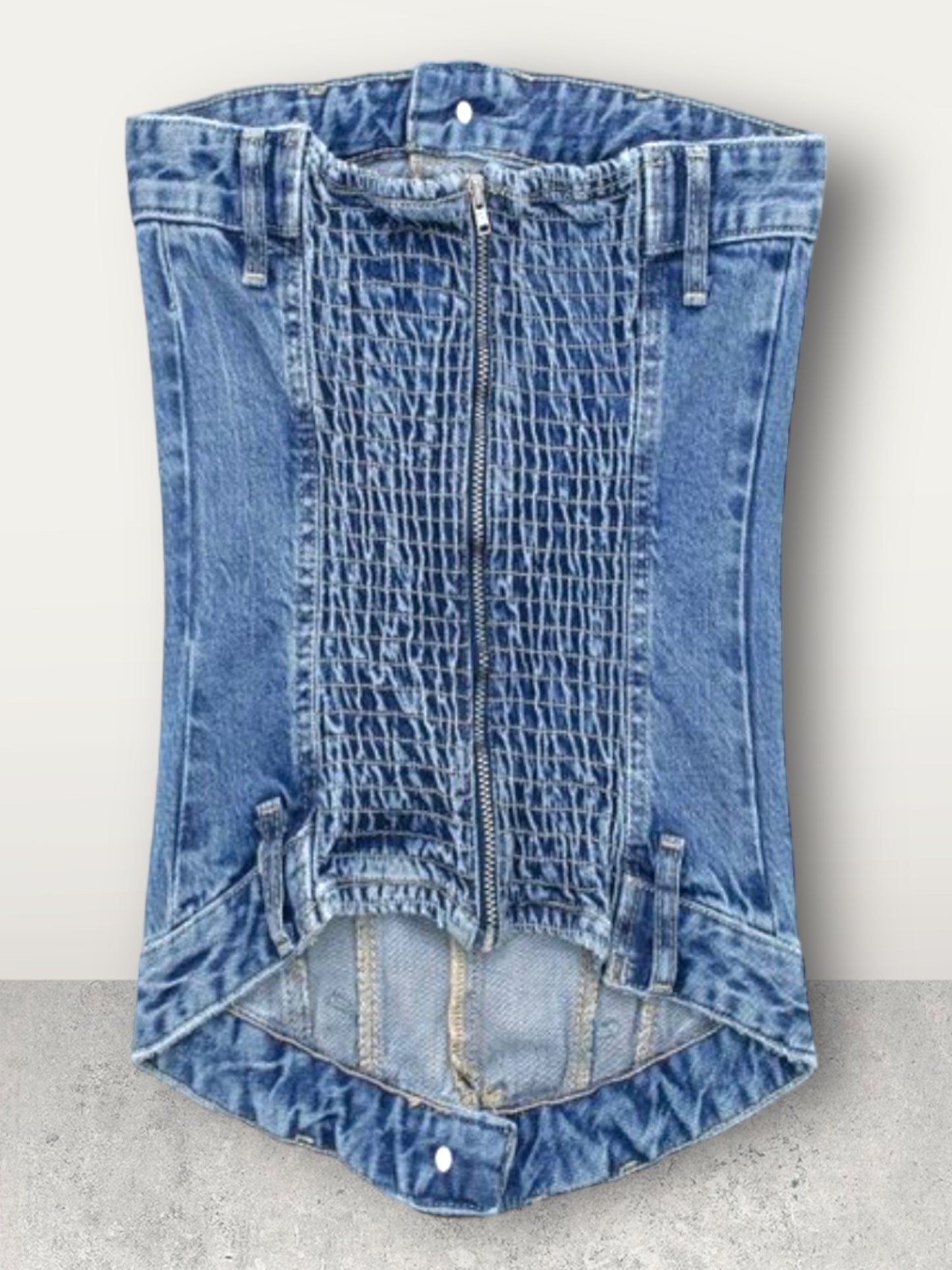 Half Way Corset Denim Top