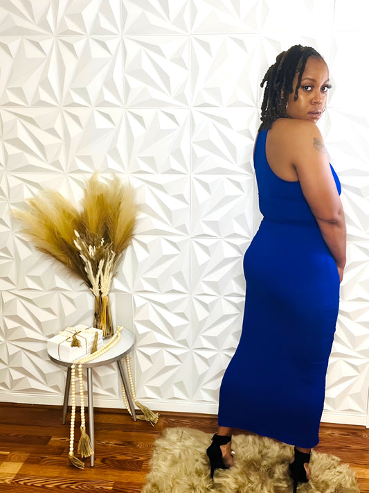 Confident Pencil Dress - Royal Blue - Size XL/XXL Only