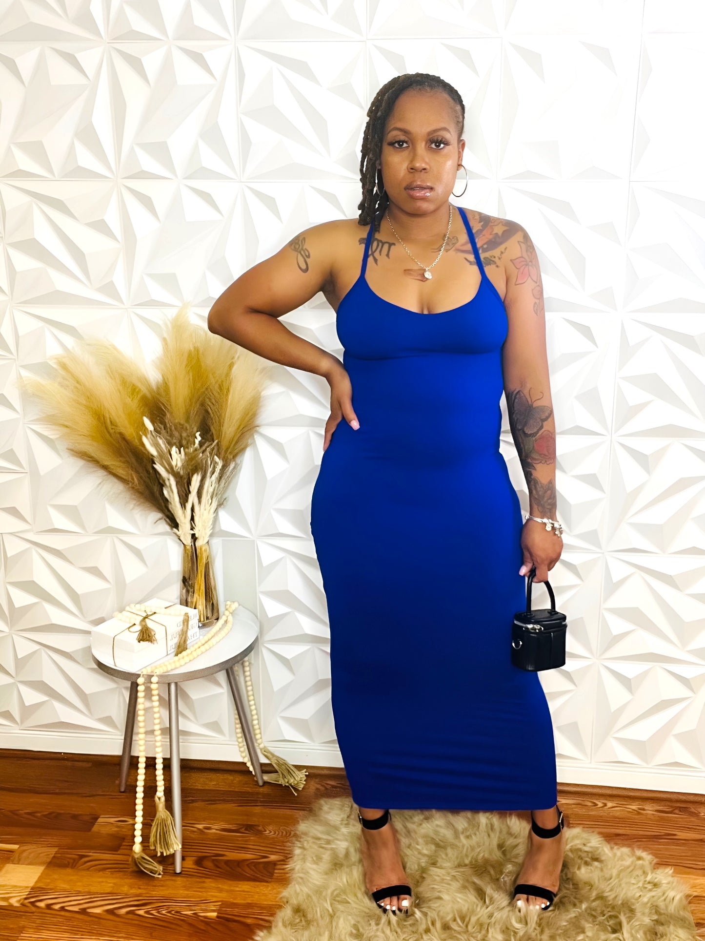 Confident Pencil Dress - Royal Blue - Size XL/XXL Only