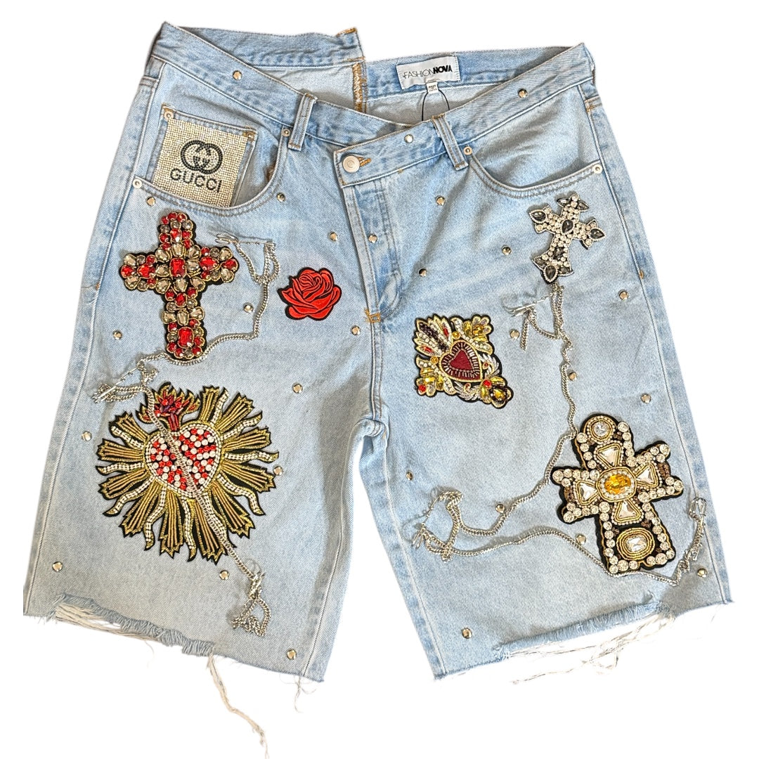 Custom Denim Jeans, Shorts & Bottoms | Fully Personalized Bling, Patch & Graphic Designs