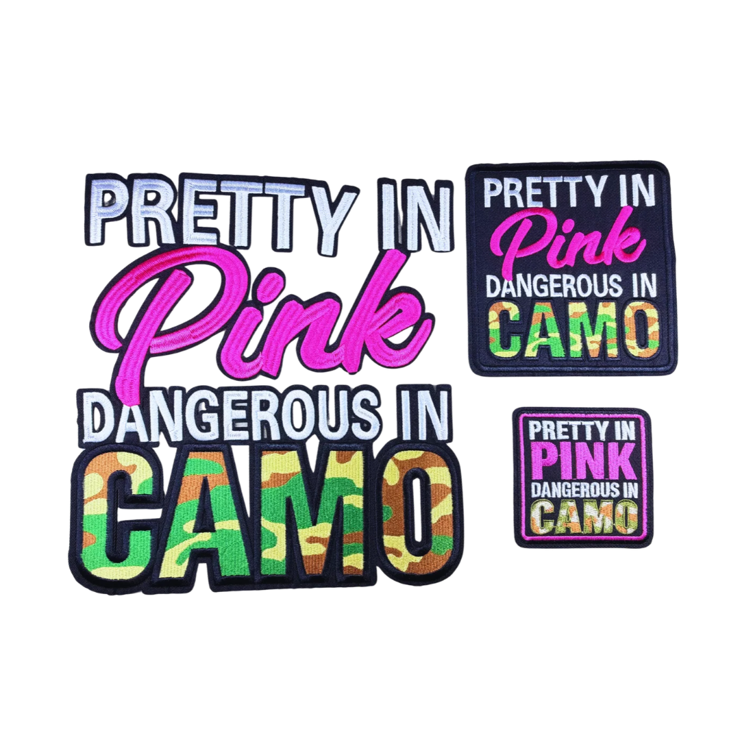 Pretty In Pink Dangerous In Camo Female Patches