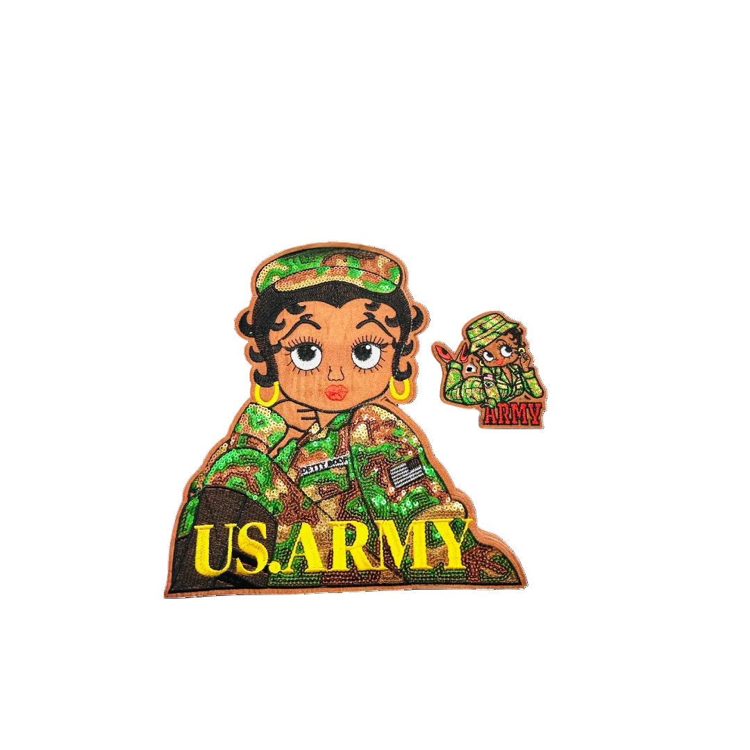 Betty Army Sequin Patches