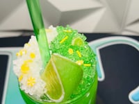 16oz Lime Slushy Snow Globe Tumbler | Positive Quote | UV DTF | Iced Lemon/Lime Topper | Green Straw