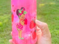 16oz Black Strawberry Shortcake & Cream Snow Globe Tumbler