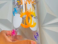 24oz Chanel Coco-Inspired Lava Snow Globe Tumbler | UV DTF Wrap | Iced Luxury Charmed Lid