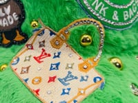 Green Furry “Trunk & Bags” Luxury Junk Trucker Hat | Patches, Bling Pins, Rhinestones & Pearls Brooches