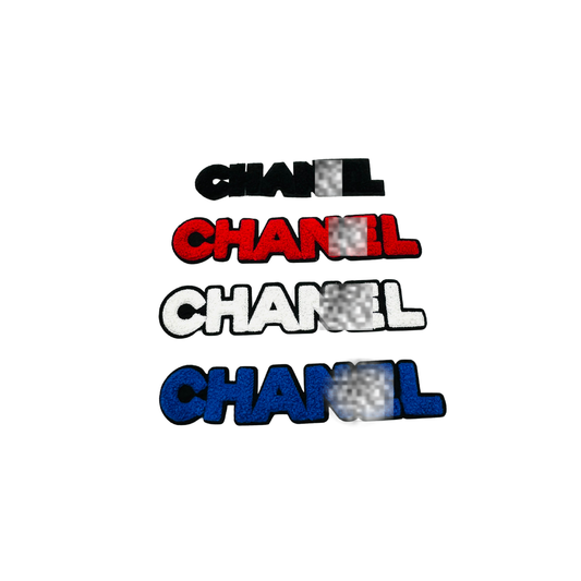 Chan*l Designer Inspired Word Chenille  Medium Patches