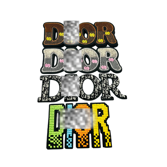 D**r Designer Inspired Word Suede Medium Patches