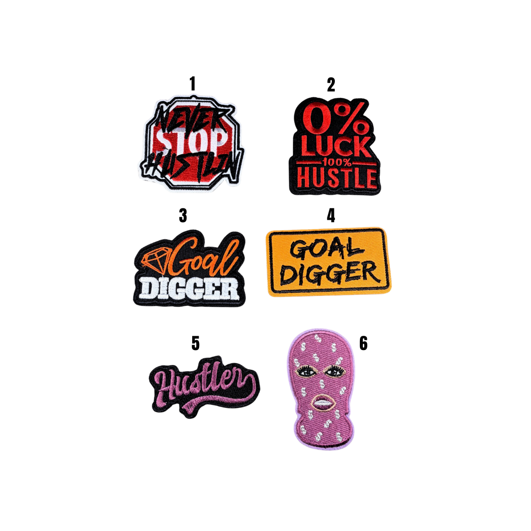 Hustle/Goals/Money Statement Small Patches
