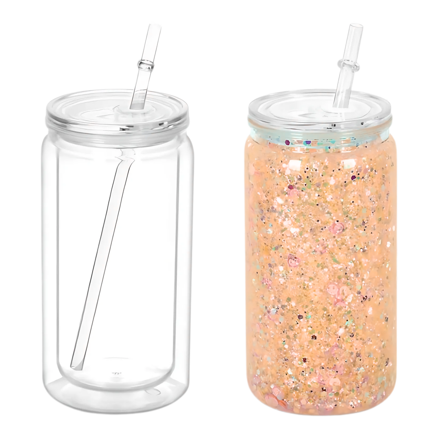16oz & 20oz Acrylic or Glass Snow Globe Tumbler
