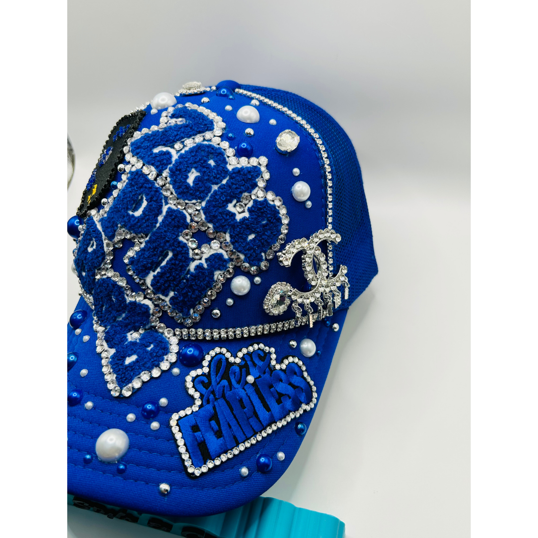 Design Your Custom Zeta Sorority Trucker Junk Hat | Rhinestones, Patches & Pearls | Greek Life Fashion Cap