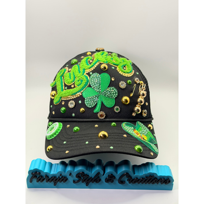Create Your Own Junk Trucker Hat - Faraja’ Styls Custom Luxe Trucker Hat – Bling, Patches, Rhinestones & Personalized Junk Hat Design