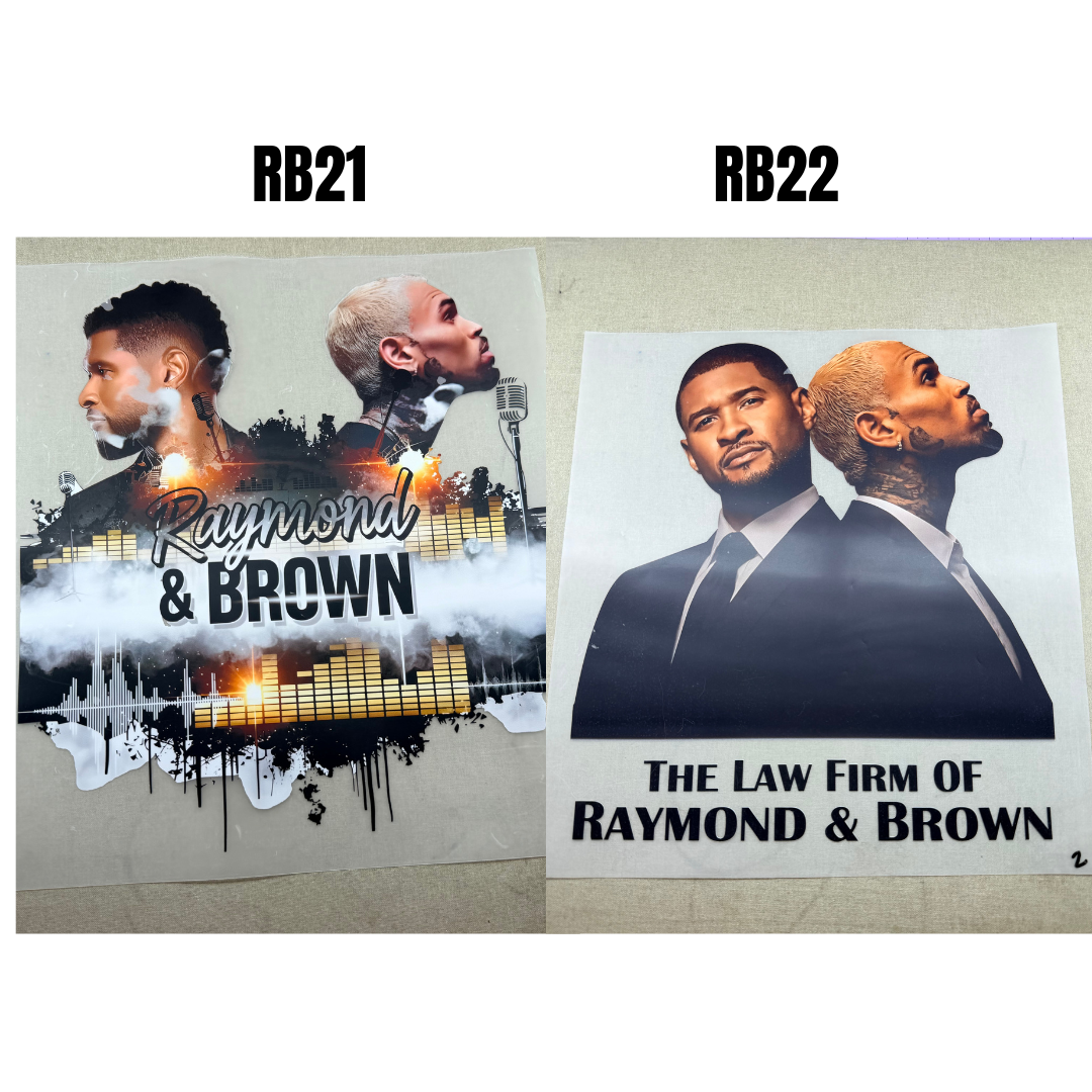 Raymond vs Brown DTF Transfers - Sizes 10*10