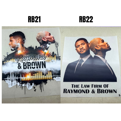 Raymond vs Brown DTF Transfers - Sizes 10*10