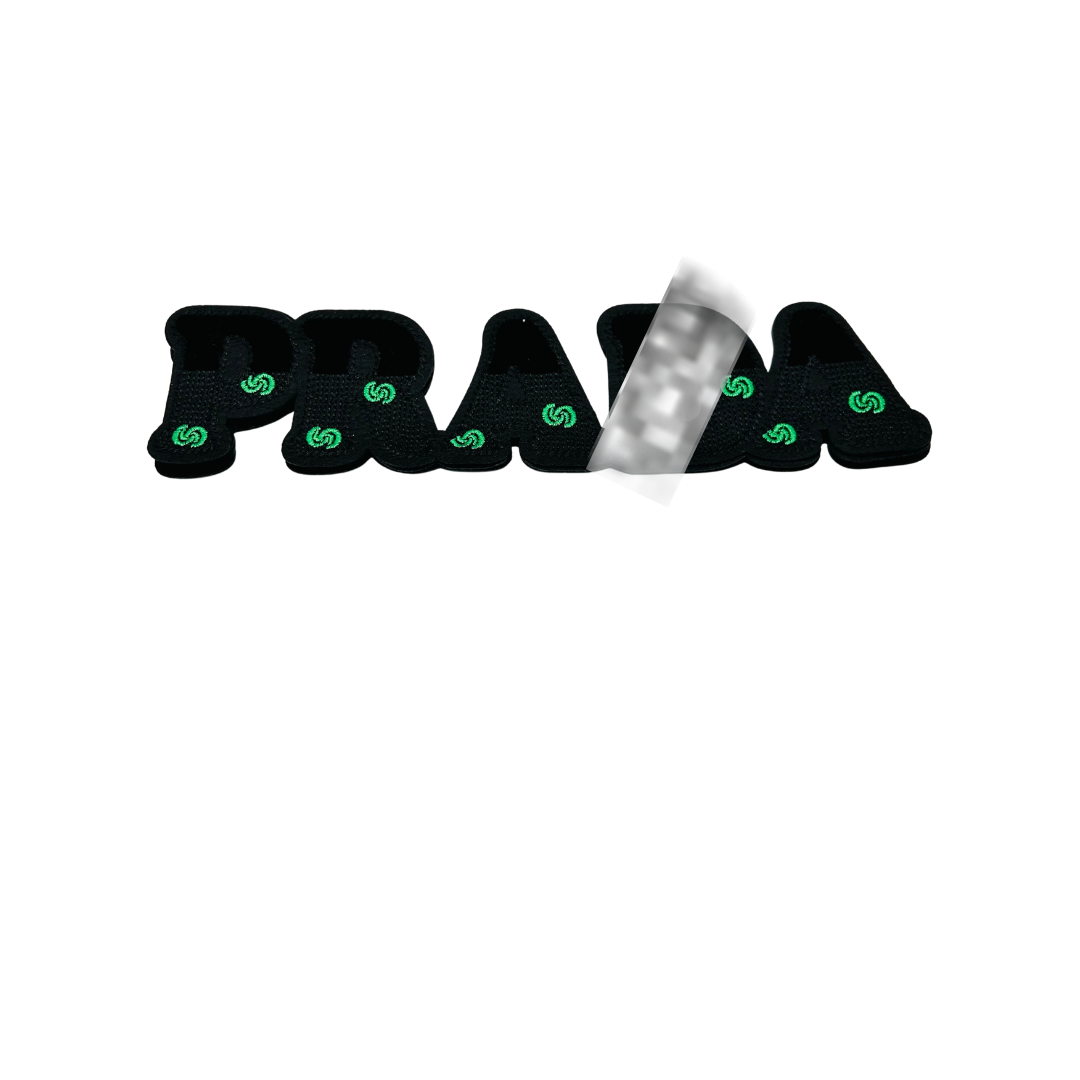 Pra*a Designer Inspired  Luxury Black Suede Medium Patch