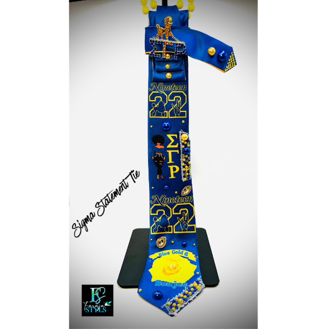 Sigma Gamma Rho Premade Junk Tie – Bling Sorority Statement Tie | Ready to Ship (Copy)