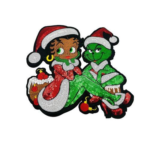 Betty & Grinch Sequin Large Patch
