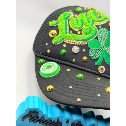 Create Your Own Junk Trucker Hat - Faraja’ Styls Custom Luxe Trucker Hat – Bling, Patches, Rhinestones & Personalized Junk Hat Design