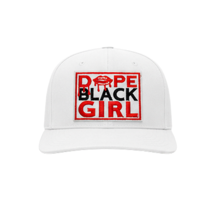 Dope Black Girl Patched Snapback Hat | Melanin Queen Statement Cap - White