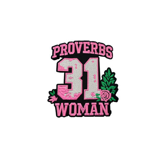 Proverbs 31 Woman Pink Embroidered Medium Patch