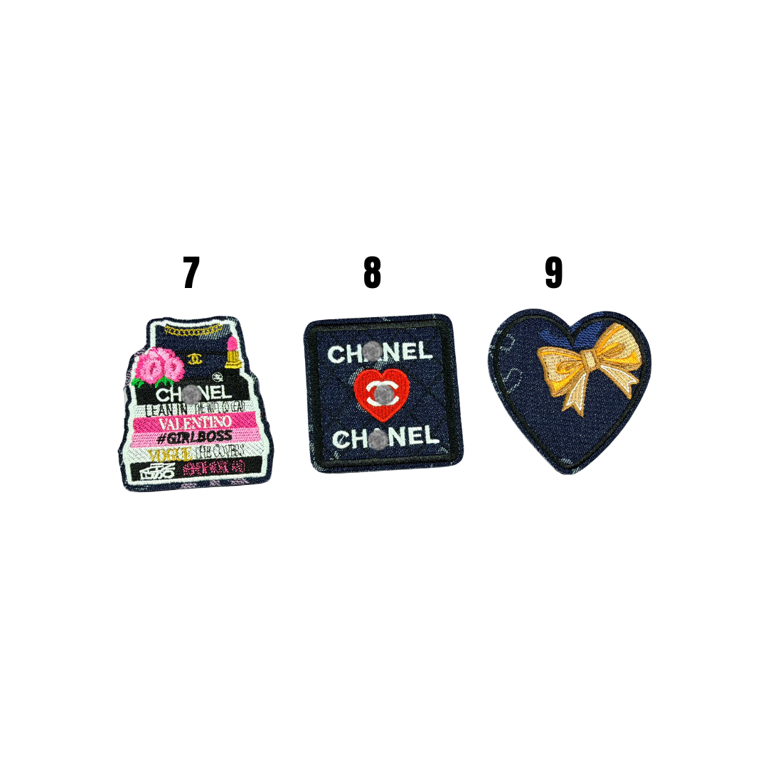 Chan** Designer Inspired Dark Denim Patches