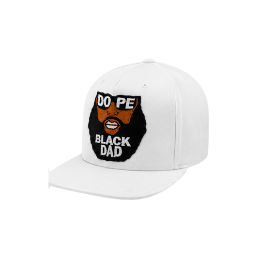 Dope Black Dad Patched Trucker - Snapback Hat - White