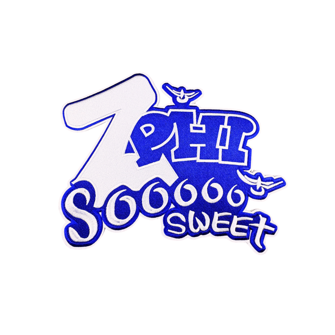 Zeta Soror Blue & White Zphi Sooo Sweet Large Patch