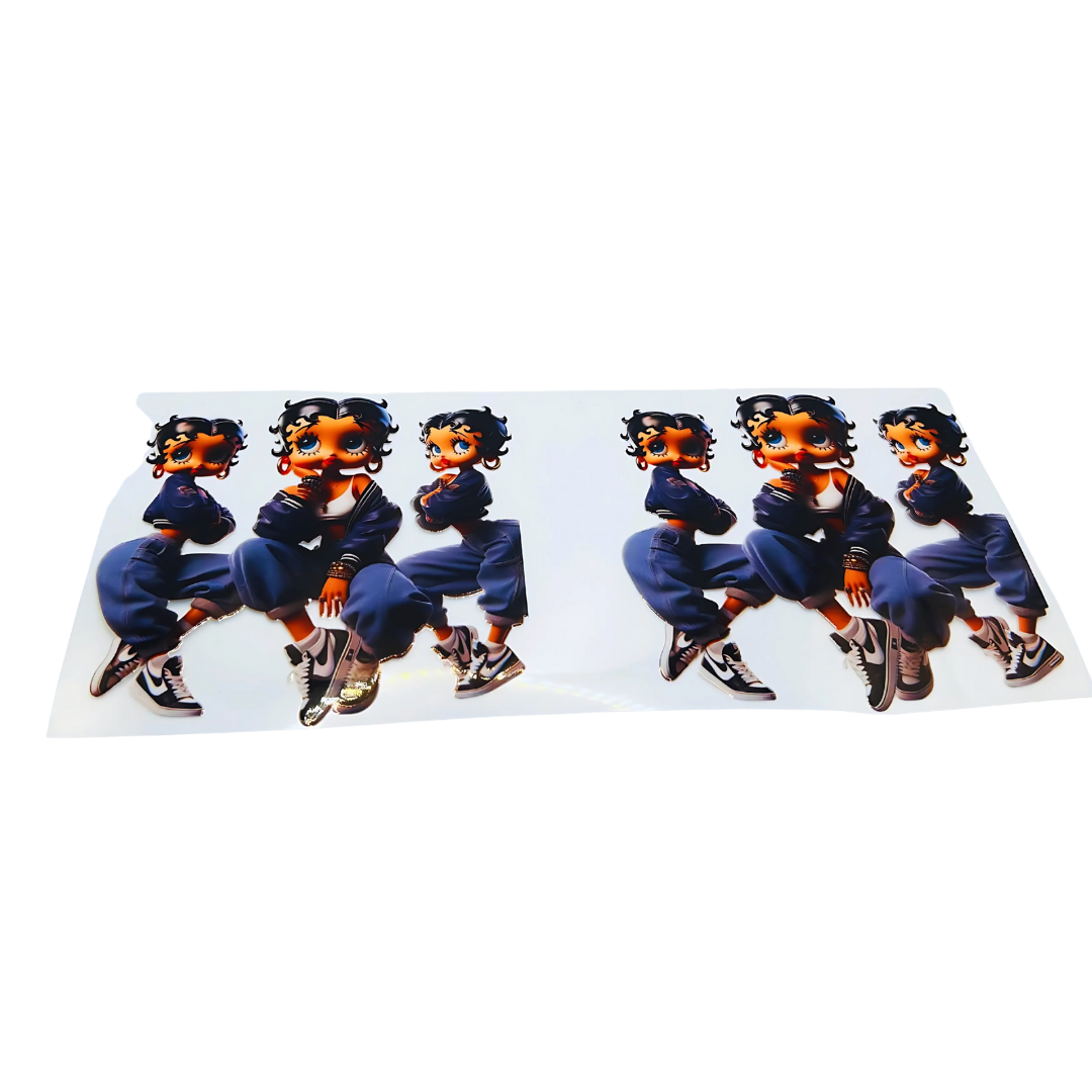 Hip Hop Betty 1 UV DTF - Small (1- 3 person image)