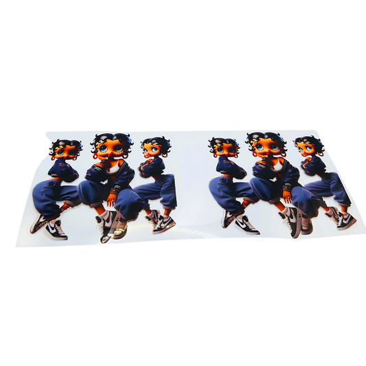 Hip Hop Betty 1 UV DTF - Small (1- 3 person image)