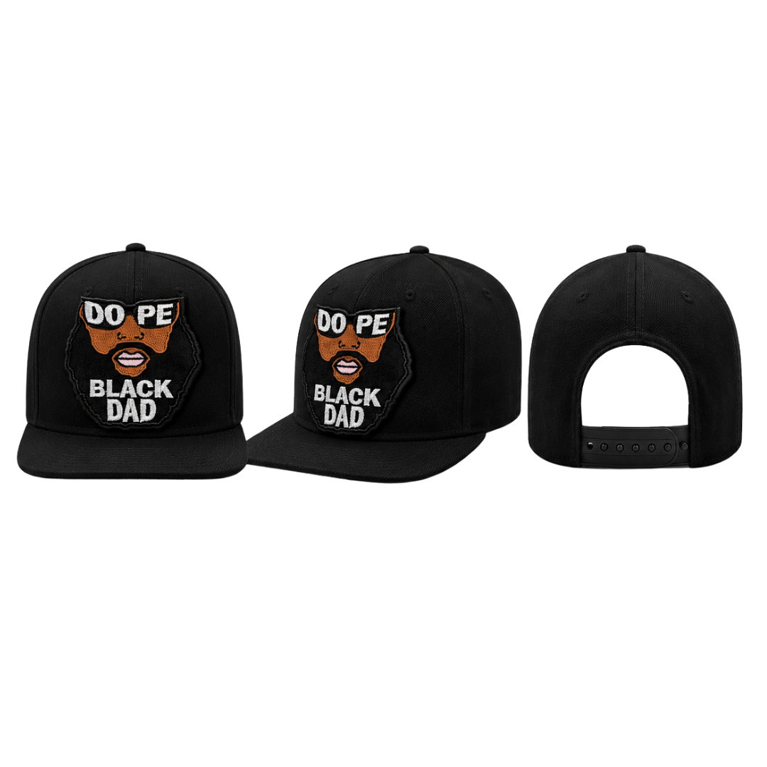 Dope Black Dad Patched Trucker - Snapback Hat - Black