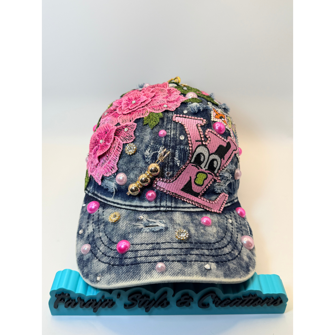 Create Your Own Junk Trucker Hat - Faraja’ Styls Custom Luxe Trucker Hat – Bling, Patches, Rhinestones & Personalized Junk Hat Design