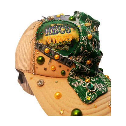 Design Your Custom College / HBCU Junk Trucker Hat | Rhinestones • Patches • Pearls • Charms