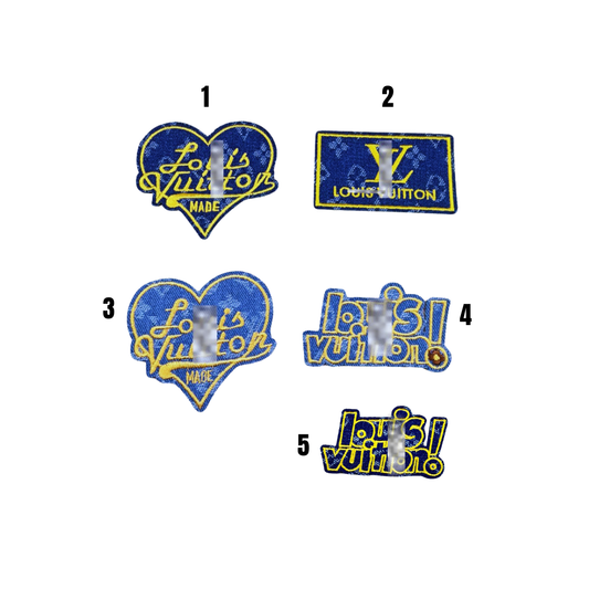 Lou** V Inspired Luxury Embroidered Denim Small Patches