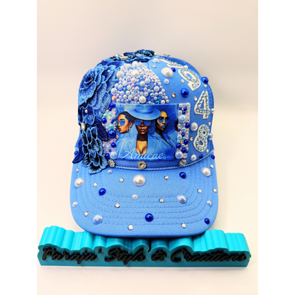 Design Your Custom Zeta Amicae Inspired Sorority Trucker Junk Hat | Rhinestones, Patches & Pearls | Greek Life Fashion Cap