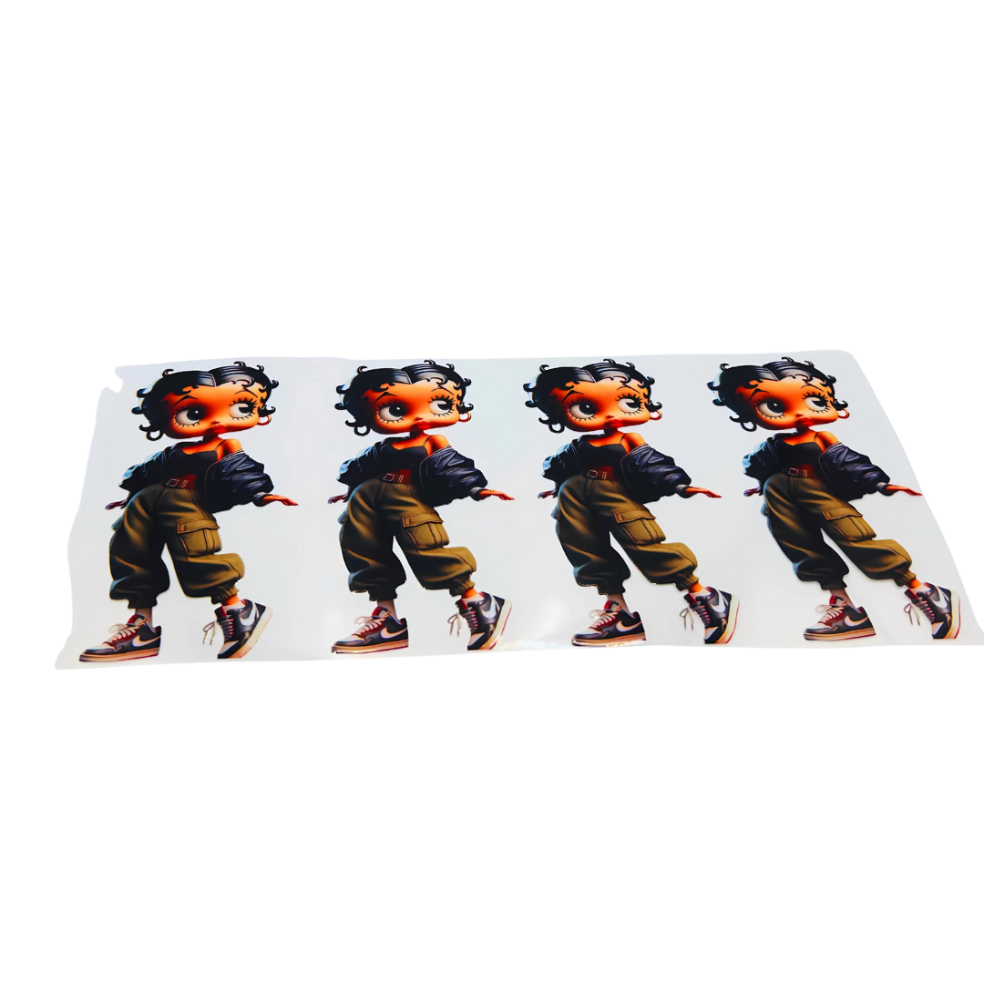 Hip Hop Betty 2 UV DTF - Small (1- 1 person image)