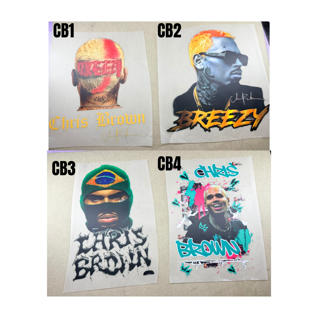 Chris Brown DTF Transfers - Sizes 10*10
