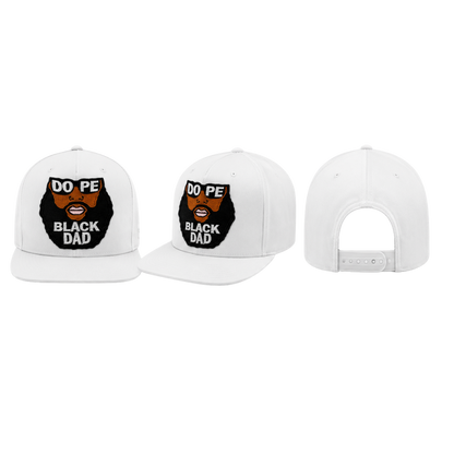 Dope Black Dad Patched Trucker - Snapback Hat - White