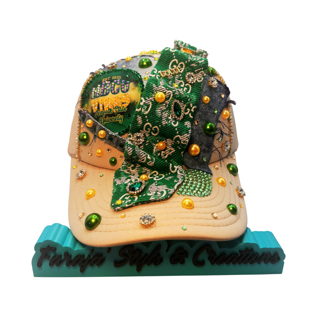 Design Your Custom College / HBCU Junk Trucker Hat | Rhinestones • Patches • Pearls • Charms