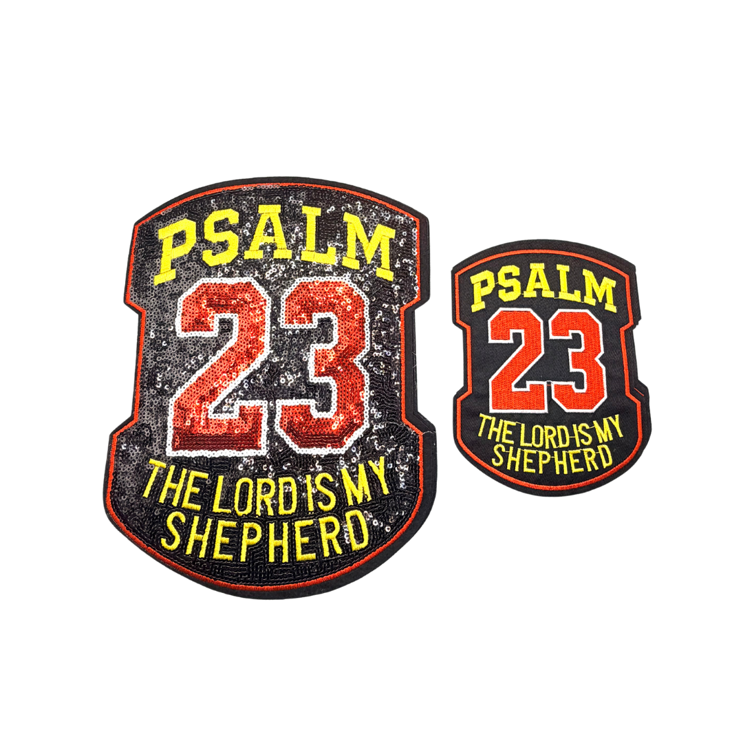 PSALM 23 Shield Sequin Patches
